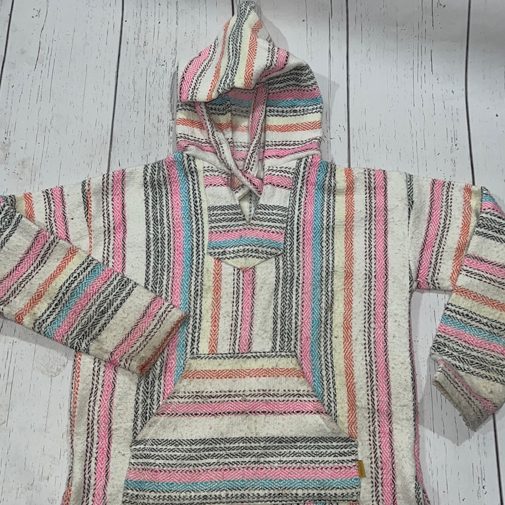 Artesanas Molina Aztec Hooded Striped Hoodie